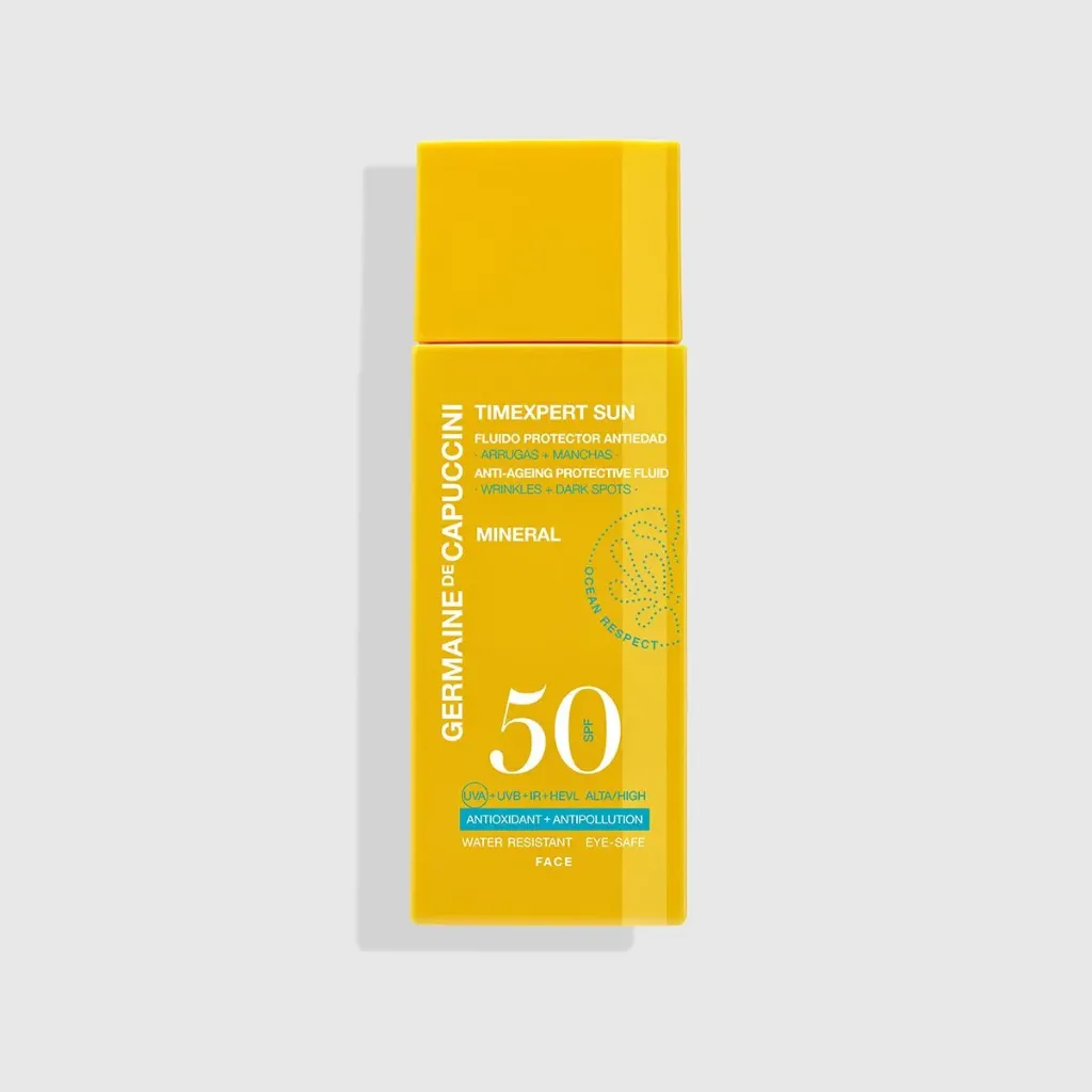 [I20539] GERMAINE-TIMEXPERT SUN ANTI-AGEING PROTECTIVE FLUID-WRINKLES+DARK SPOTS-SPF50 UVA+UVB+IR+HEVL ALTA/HIGH (50ML)