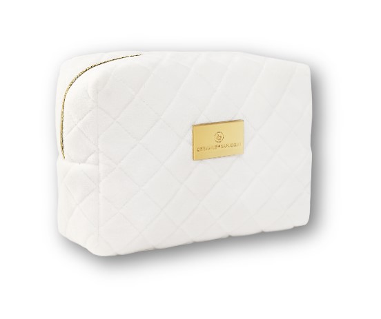 [I143852] GERMAINE-TOILETRY BAG WHITE VELVET